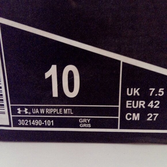 Under Armour Ripple MTL Charcoal Grey Low Top Sneakers Women Size 10 - Picture 16 of 16